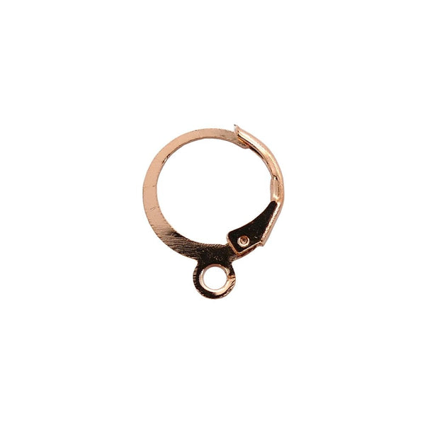 15x12mm Hinge Opening Hoop Earring with Loop, rose-gold-plated