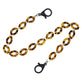 54cm Spectacle/Mask Holder Acrylic Chain with Clasps, tortoise shell/gold