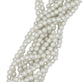 4mm Round Glass Pearl Beads, white
