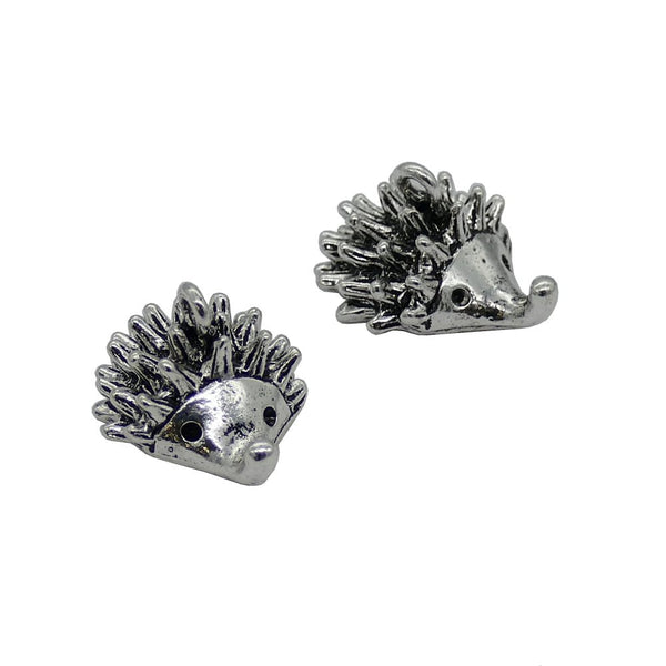 17x10mm Hedgehog 3 Dimensional Charm, antique-silver-plated