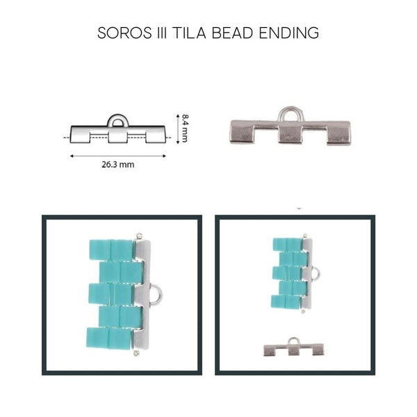26x8mm Soros 3-Tila Bead Ending, 24k-gold-plated, additional photo