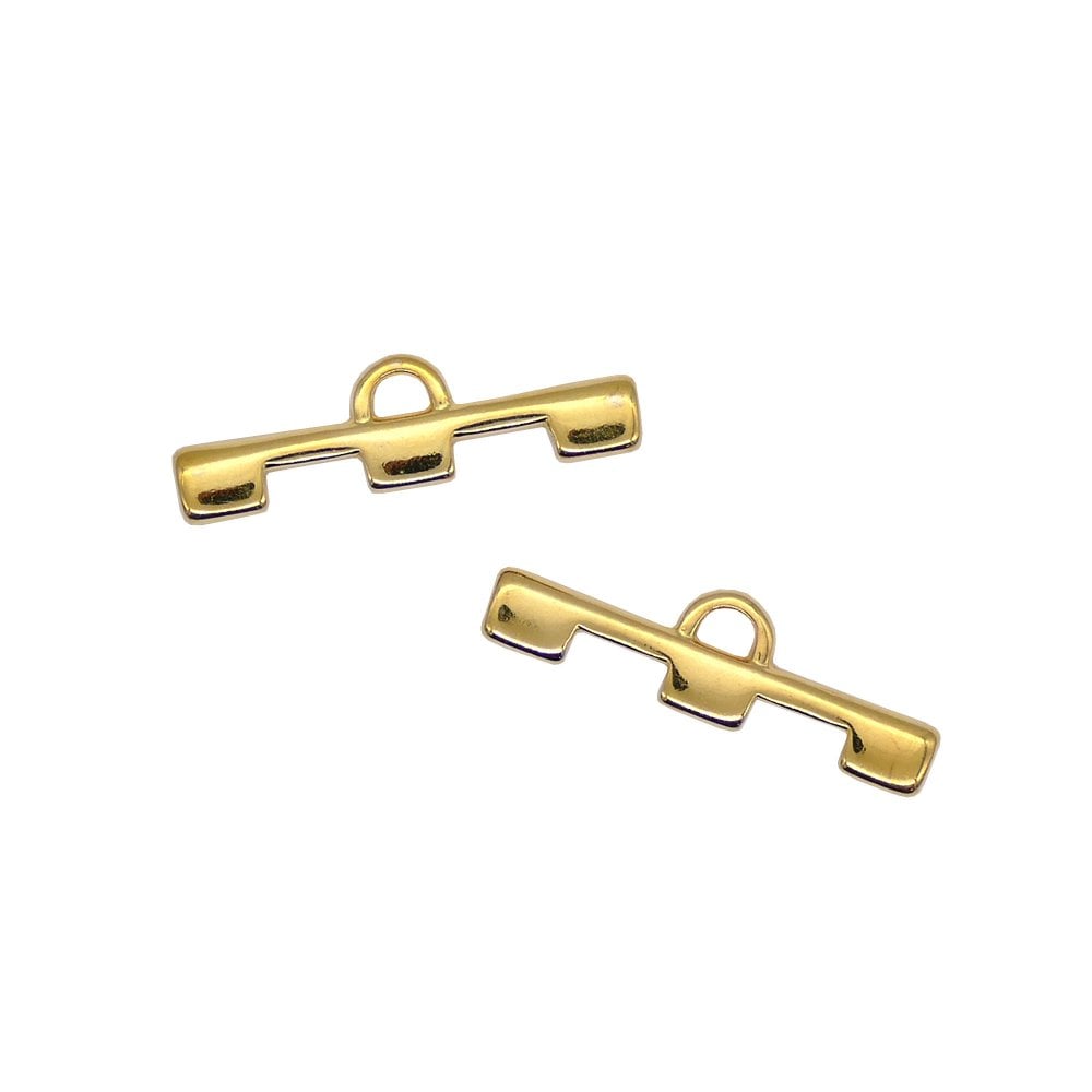 26x8mm Soros 3-Tila Bead Ending, 24k-gold-plated