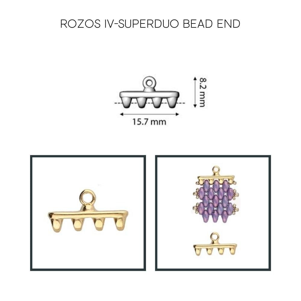 16x8mm Rozos IV Superduo Bead End, antique-silver-plated, additional photo