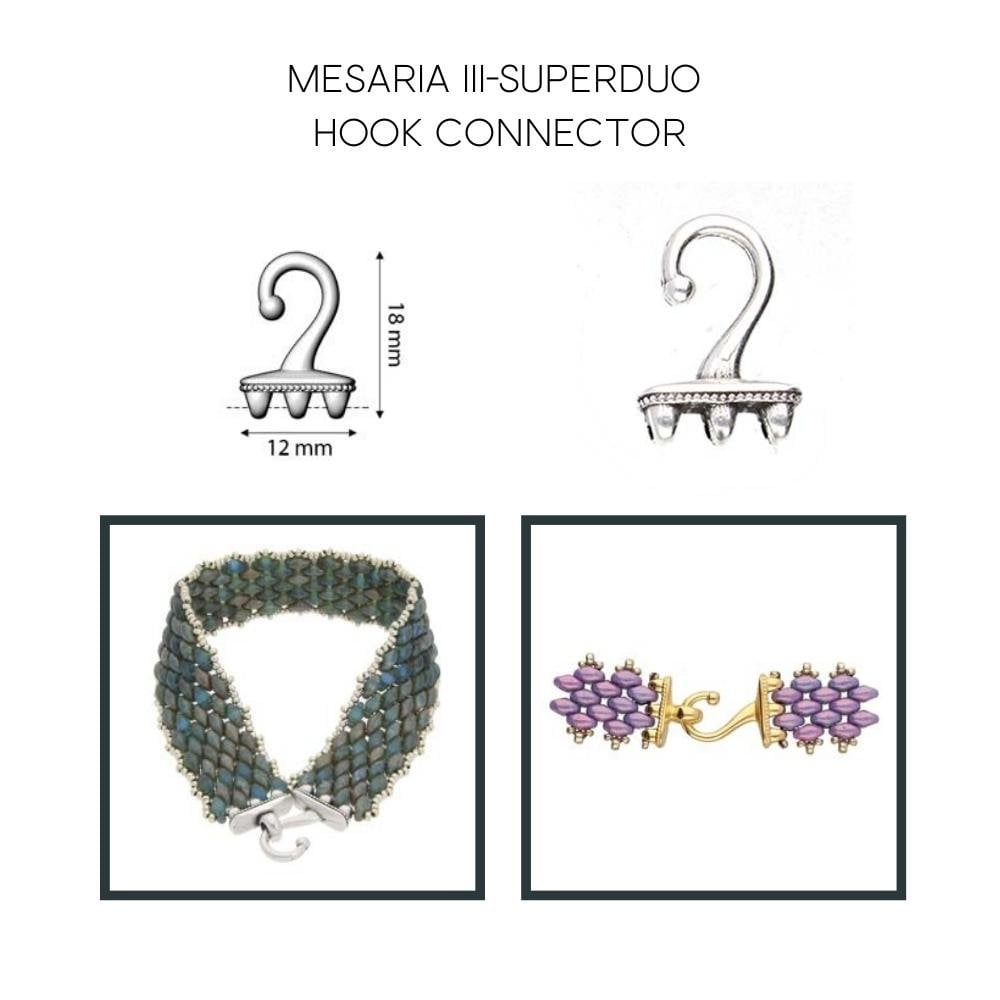18x12mm Mesaria III Superduo Hook, 24k-gold-plated, additional photo