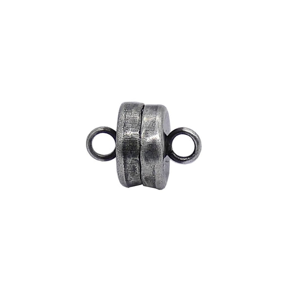 7mm Beadsmith Magnetic Clasp, distressed-antique-silver-plated