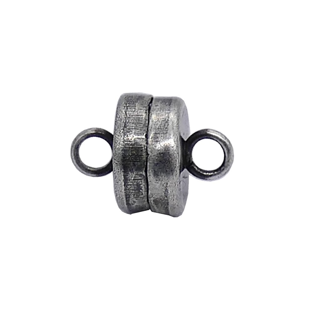 8mm Beadsmith Magnetic Clasp, distressed-antique-silver-plated
