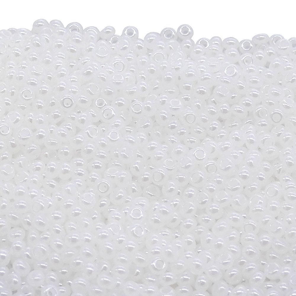 Preciosa Seed Beads 10/0, opaque white lustre