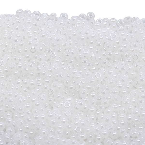 Preciosa Seed Beads 10/0, opaque white lustre