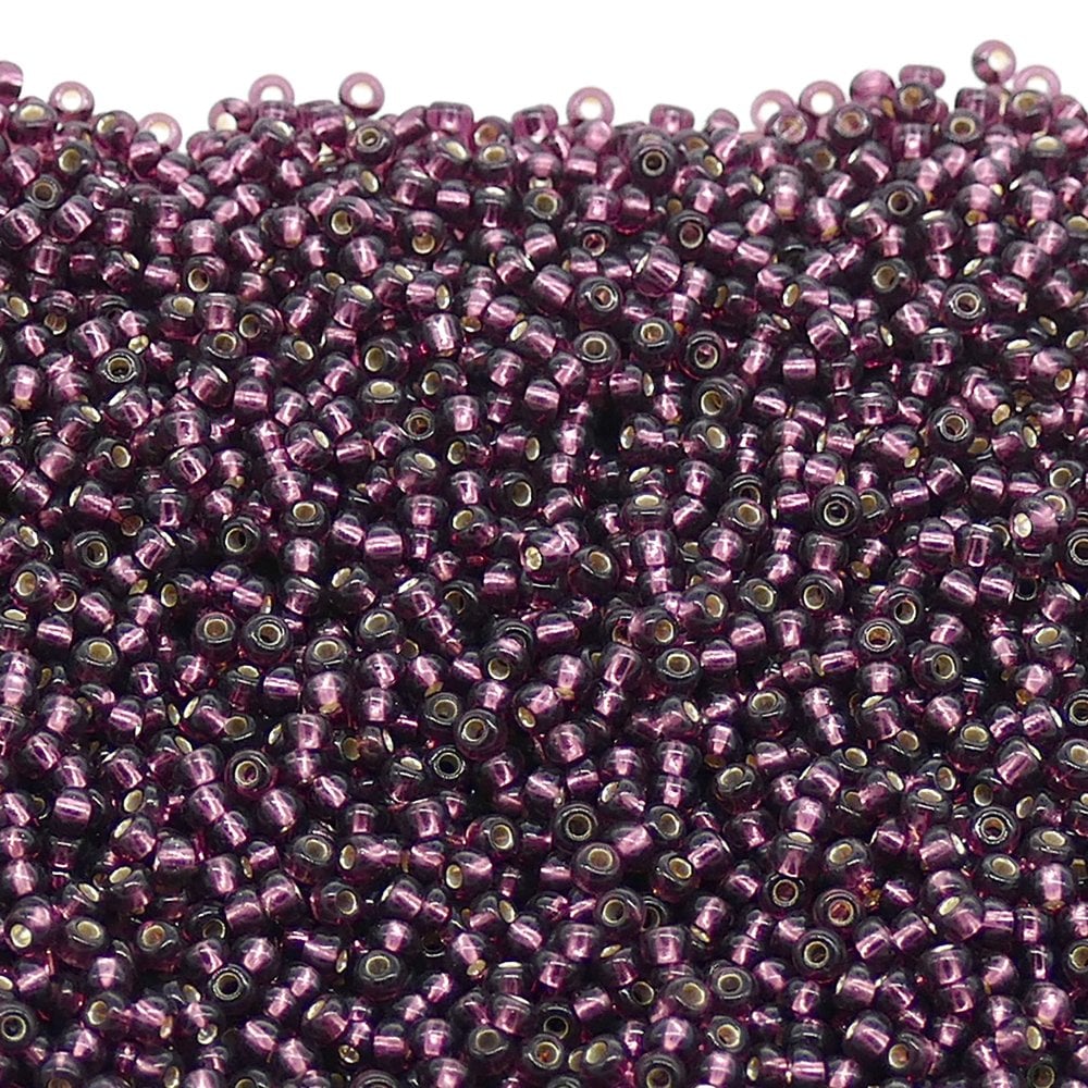 Preciosa Seed Beads 10/0, silver lined purple