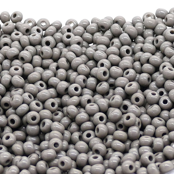 Preciosa Seed Beads 6/0, opaque grey
