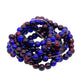 Crackle Glass Round Beads 6mm, blue/red