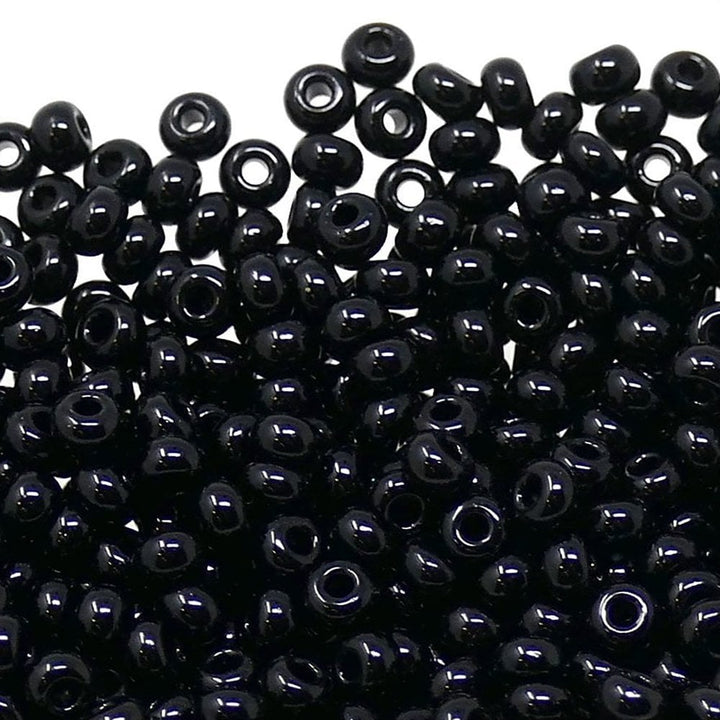 Preciosa Seed Beads 6/0, opaque black