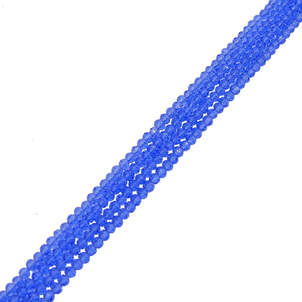 3x4mm Faceted Glass Rondelles, sapphire