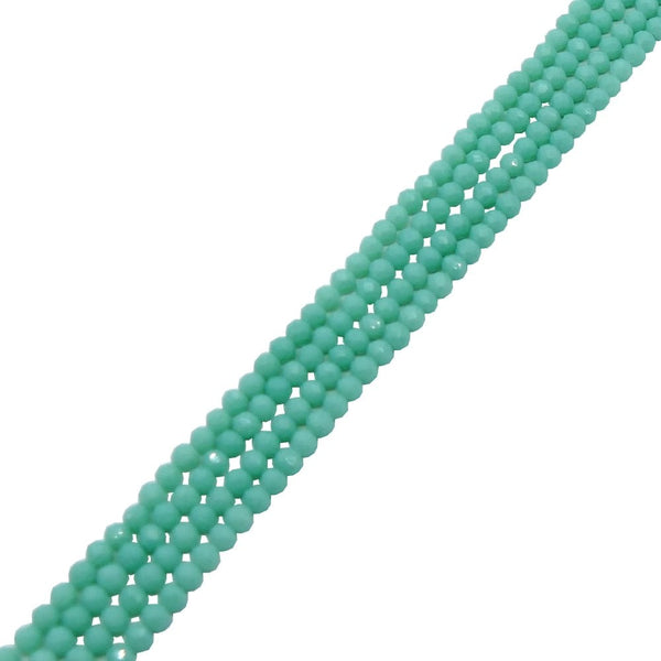 3x4mm Faceted Glass Rondelles, opaque turquoise