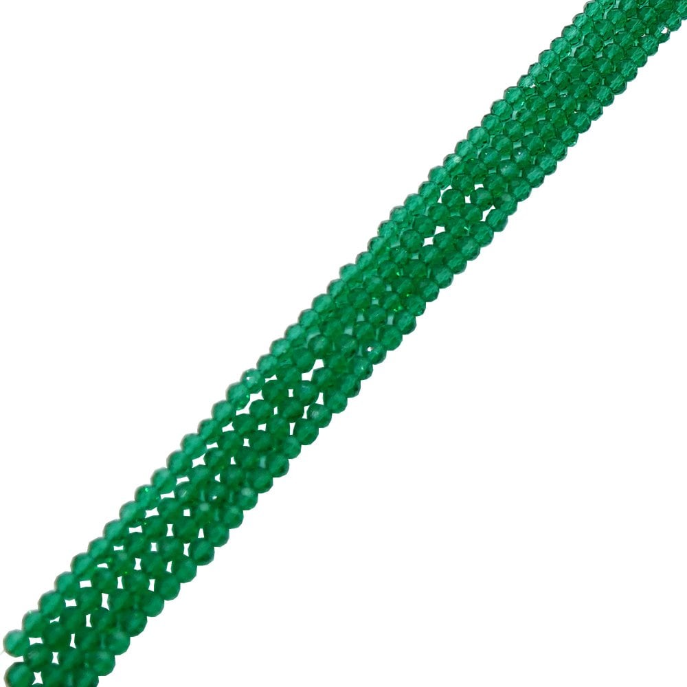 3x4mm Faceted Glass Rondelles, transparent sea green