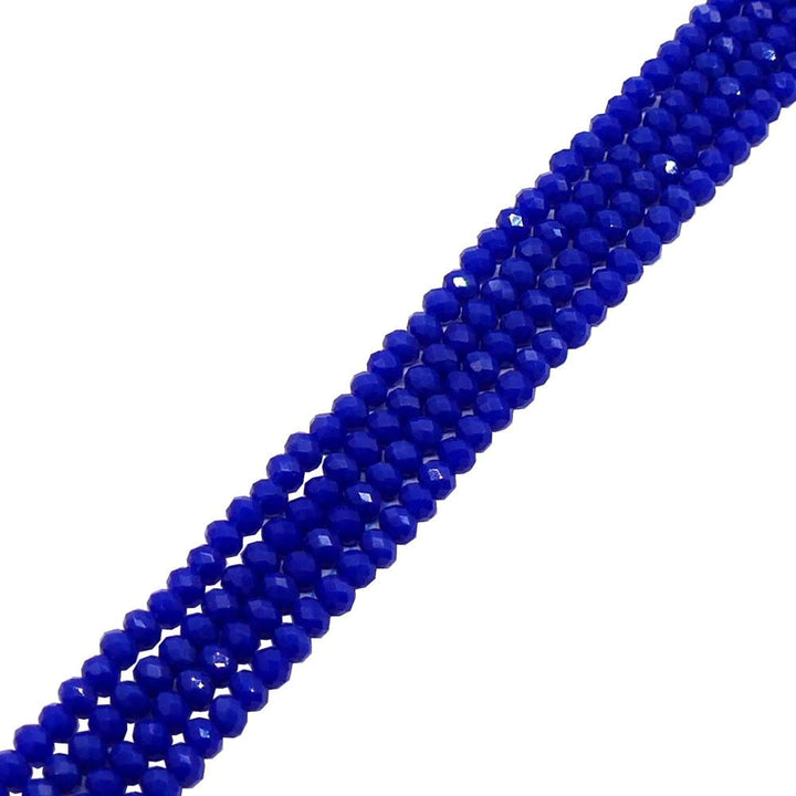 5x6mm Faceted Glass Rondelles, transparent royal blue