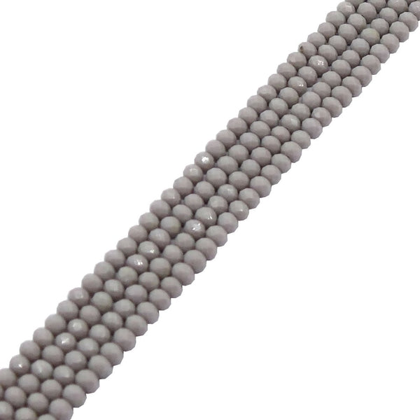 5x6mm Faceted Glass Rondelles, opaque grey