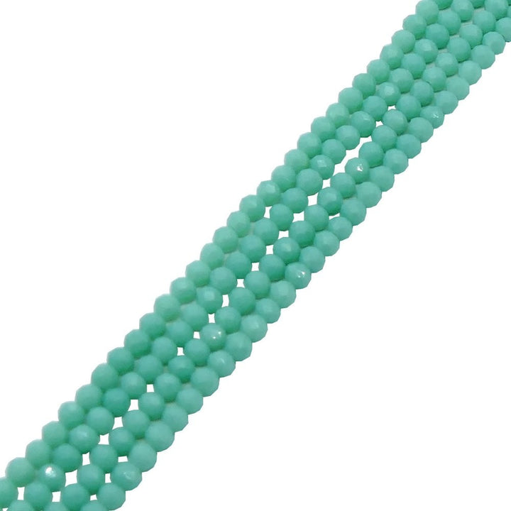 5x6mm Faceted Glass Rondelles, opaque turquoise
