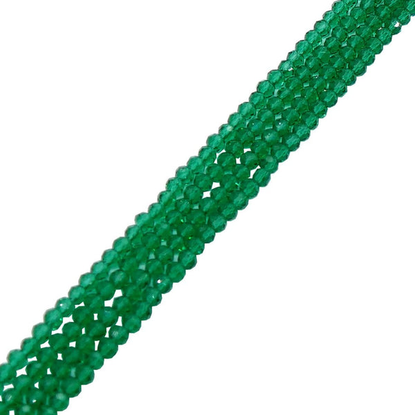 5x6mm Faceted Glass Rondelles, transparent sea green