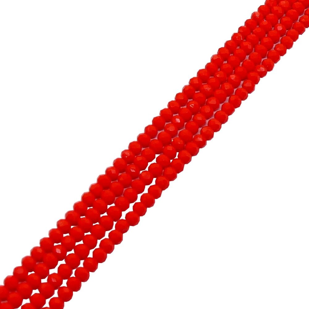 5x6mm Faceted Glass Rondelles, opaque firebrick