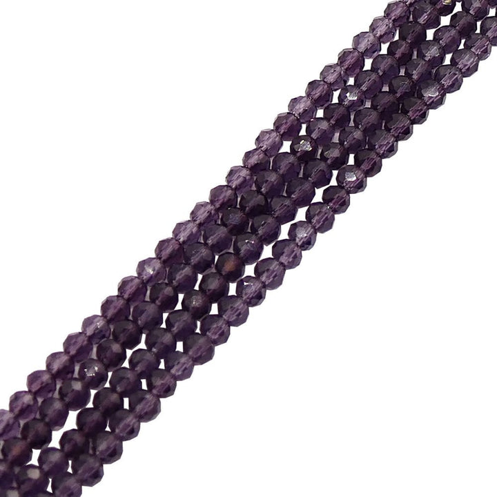 5x6mm Faceted Glass Rondelles, dark amethyst