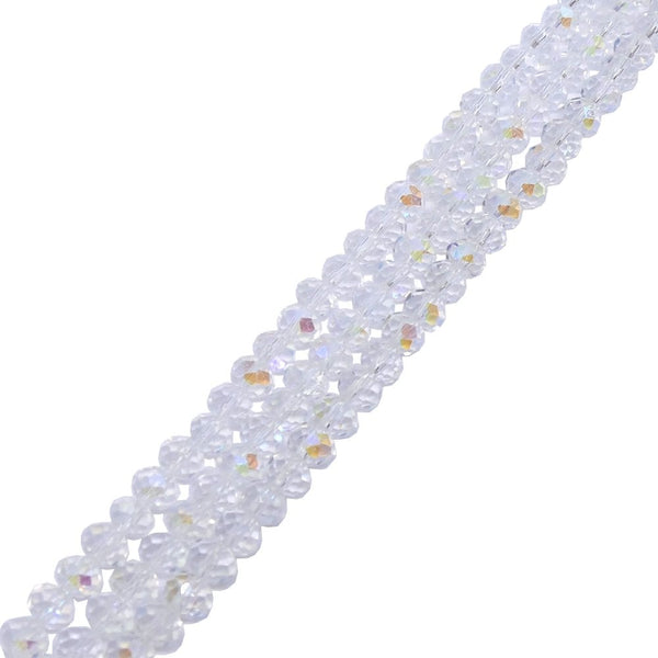 6x8mm Faceted Glass Rondelles, crystal AB
