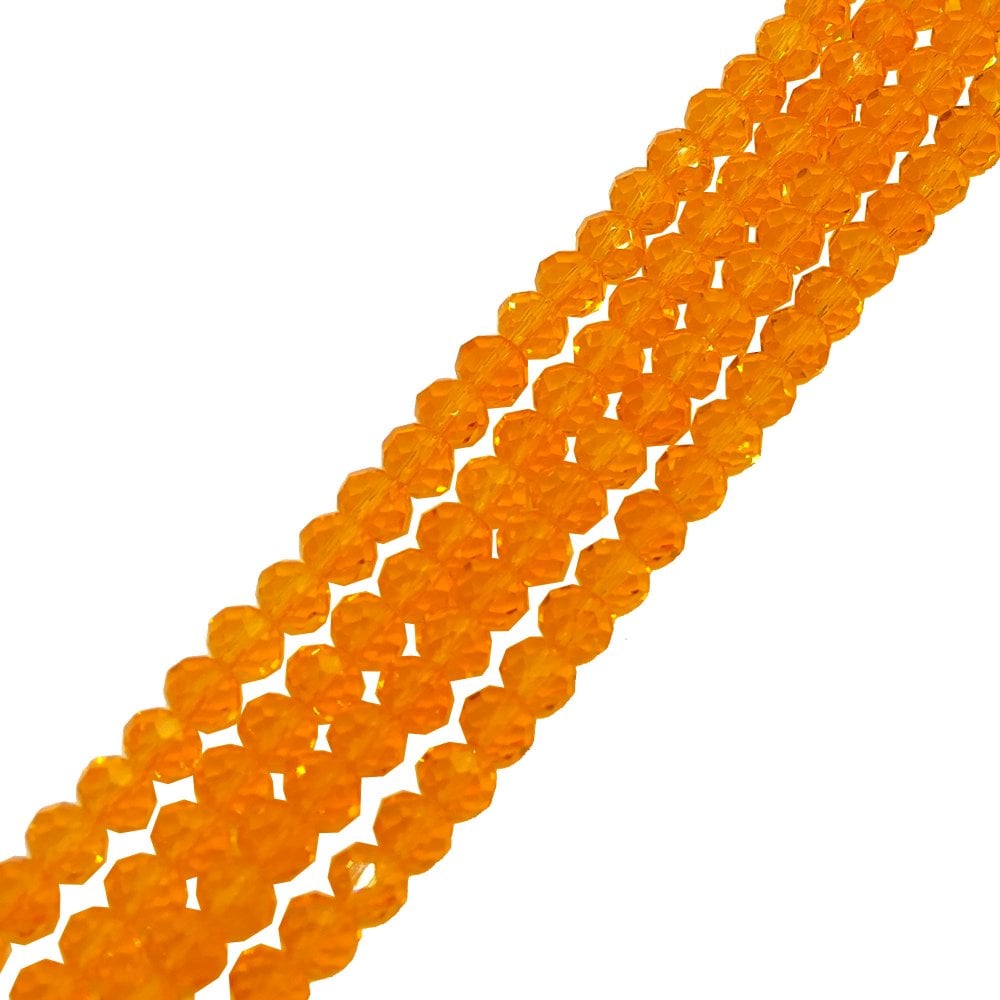 6x8mm Faceted Glass Rondelles, tangerine