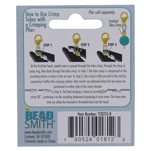 Beadsmith 2.5mm Crimp Tube Set, silver-plated, additional photo