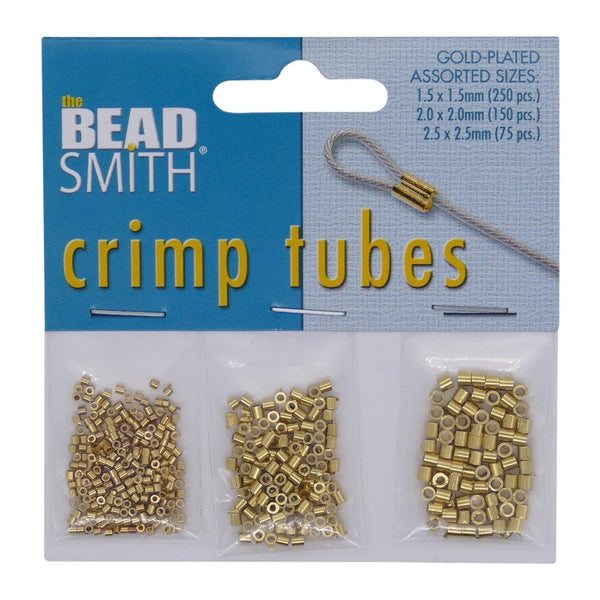 Beadsmith Crimp Tube Assortment, gold-plated