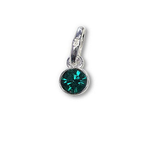 Swarovski/Sterling Silver 4mm Emerald Birthstone Bezel Charm (May)