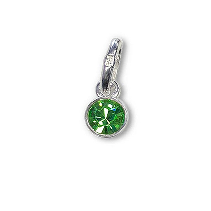 Swarovski/Sterling Silver 4mm Peridot Birthstone Bezel Charm (August)