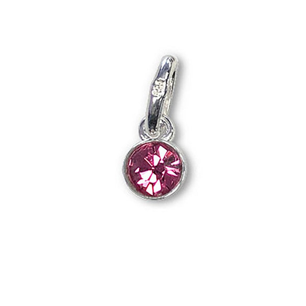 Swarovski/Sterling Silver 4mm Tourmaline Birthstone Bezel Charm (October)
