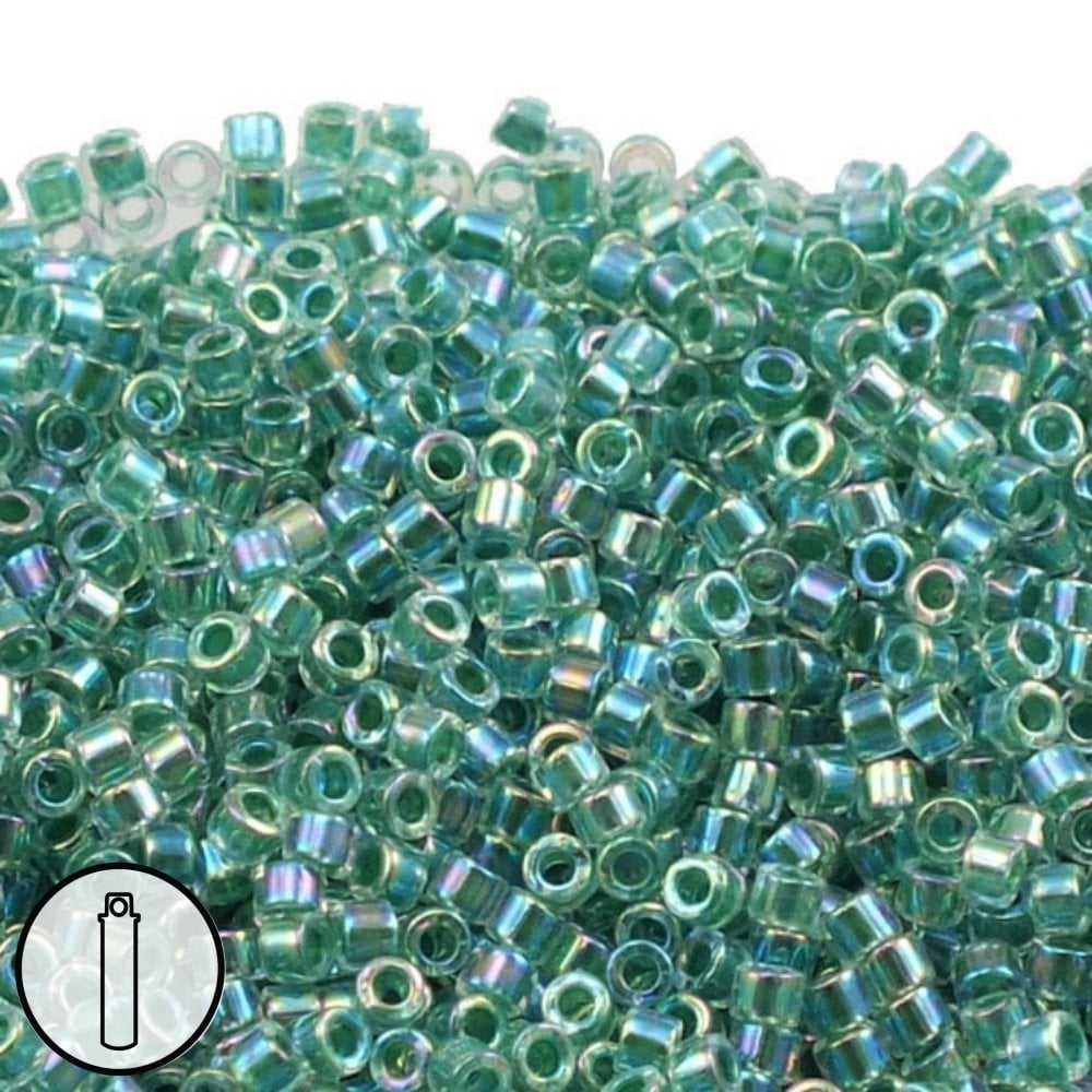 Miyuki 11/0 Delica Seed Bead, lined lime AB (DB060)