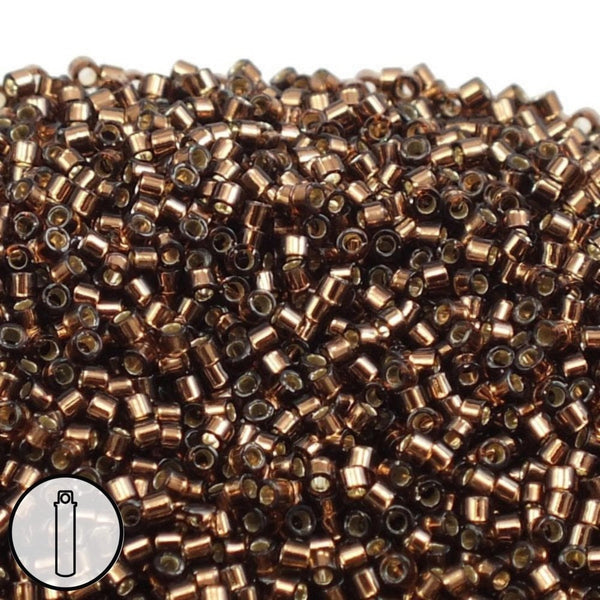 Miyuki 11/0 Delica Seed Bead, silver lined brown (DB150)