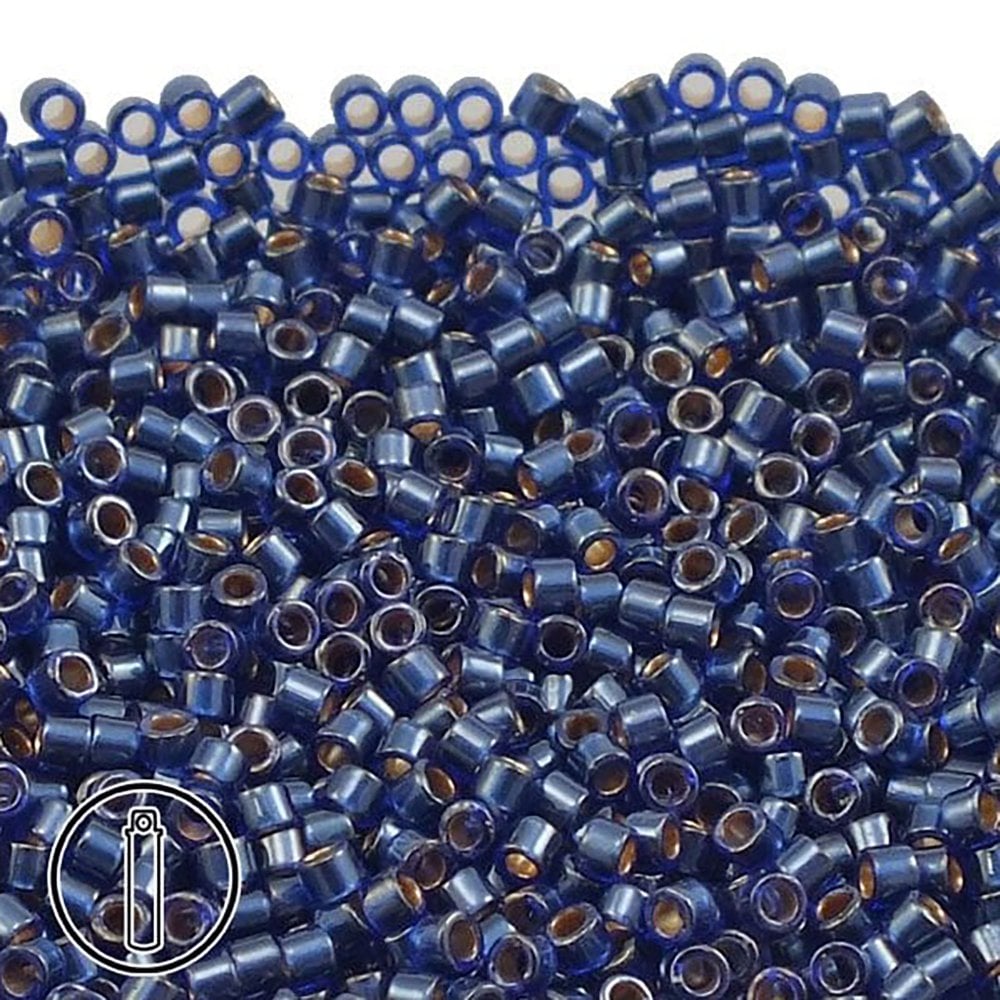 Miyuki 11/0 Delica Seed Bead, lined dark blue lustre (DB278)