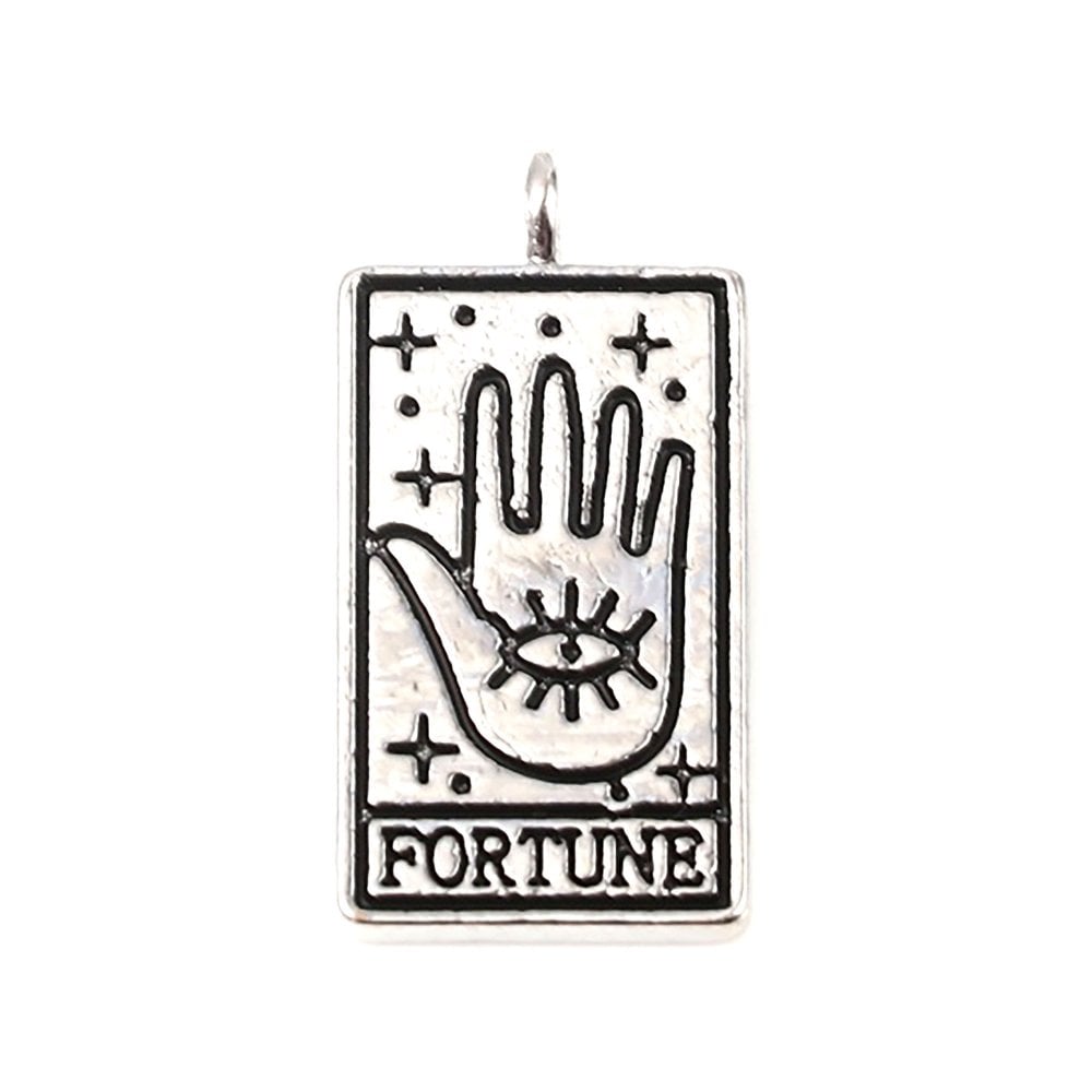 26x13mm Silver Tone, tarot pendant, fortune