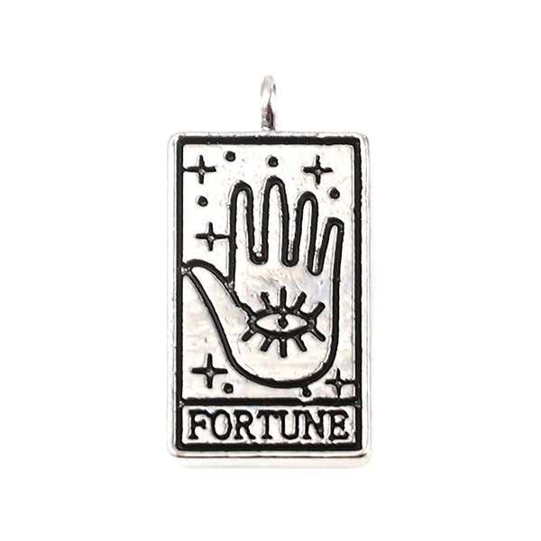 26x13mm Silver Tone, tarot pendant, fortune