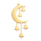 42x18mm Half Moon & Stars Galaxy Pendant, stainless-steel/gold-plated