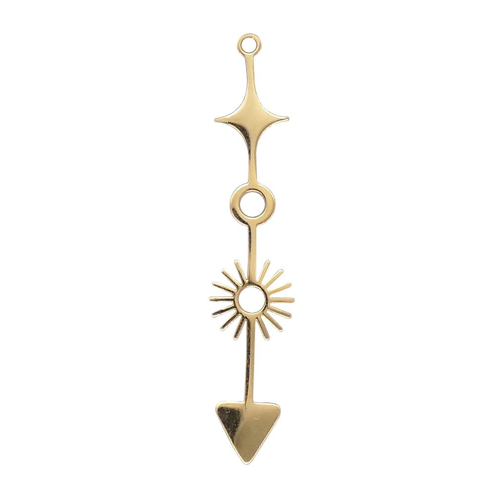 42x5mm Shooting Star Galaxy Pendant, stainless-steel/gold-plated