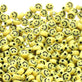 7x4mm Smiley Face Plastic Bead Mix, yellow