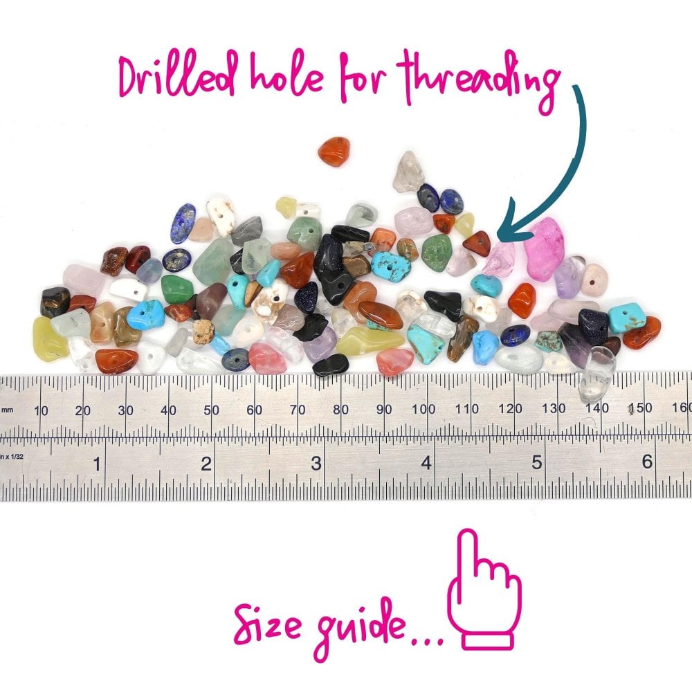 Semi Precious Gemstone Stone Chip Bead Mix, additional photo