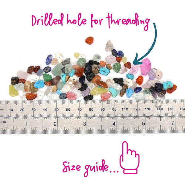 Semi Precious Gemstone Stone Chip Bead Mix, additional photo