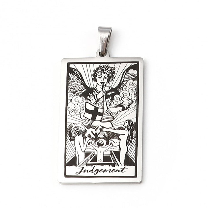 24x37mm Stainless Steel Tarot Pendant, 'judgement'
