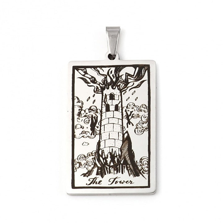 24x37mm Stainless Steel Tarot Pendant - 'Temperance' - 1pc