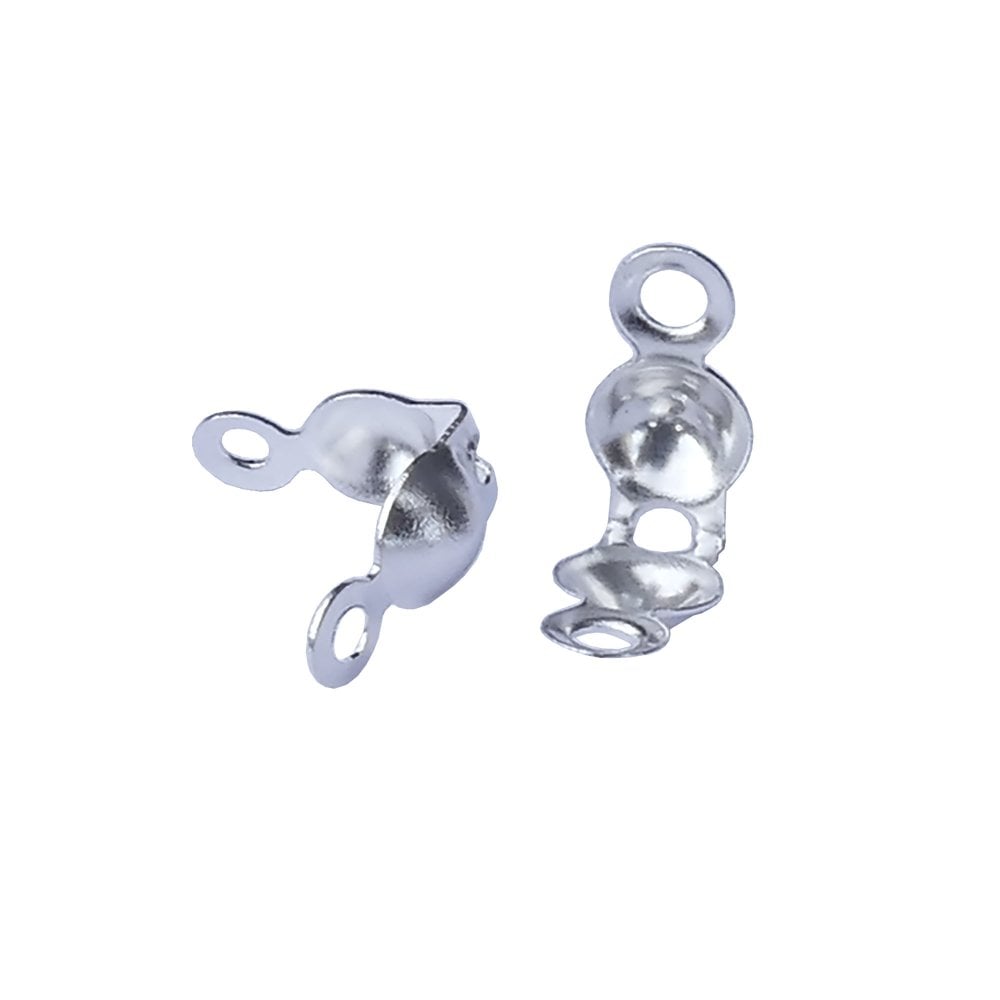 Clamshell Calottes Findings 8x4mm, silver-plated