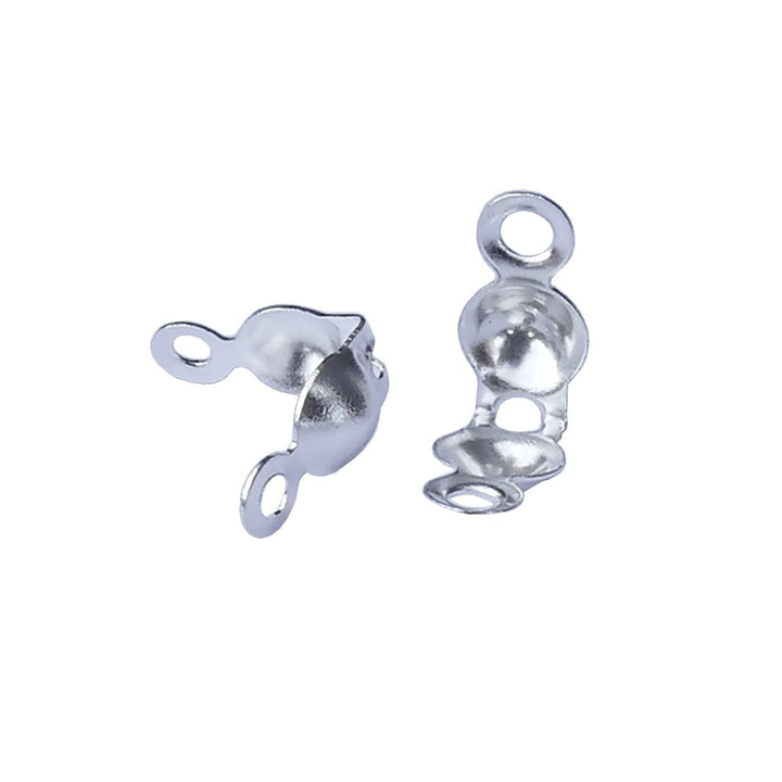 Clamshell Calottes Findings 8x4mm, silver-plated