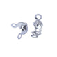 Clamshell Calottes Findings 8x4mm, silver-plated