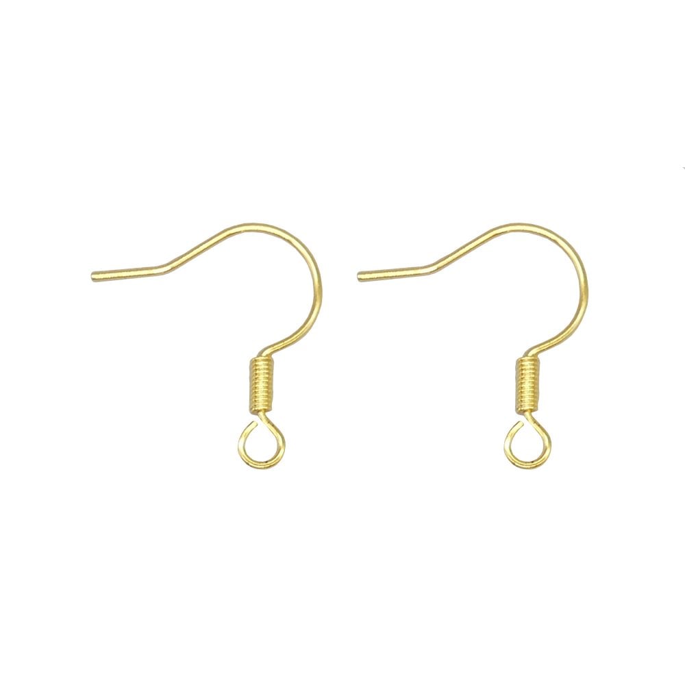Fish Hook Earring Components 17mm, gold-plated