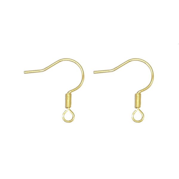 Fish Hook Earring Components 17mm, gold-plated