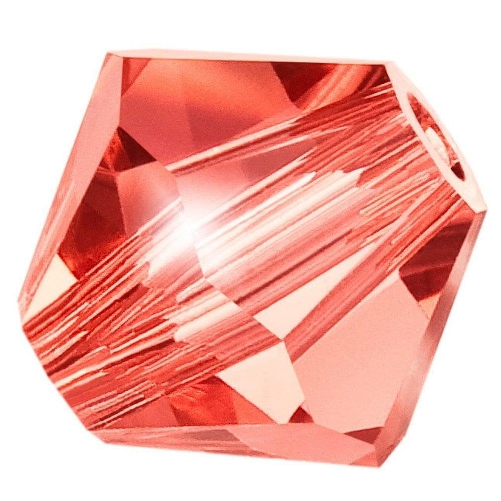 6mm Preciosa Crystal Bicones, padparadscha